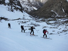  départ groupé sur la moraine de Bonnepierre
